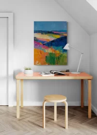 room-with-study-desk-and-wooden-stool